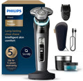 Philips Elektrisch Scheerapparaat Series 9000 Prestige, nat en droog, glanzend chroom, Lift  Cut scheersysteem, SkinIQ Technologie, baardstyler, neustrimmer, Qi oplaadpad, Model SP9885/35(Versie XP9202/33 AU)
