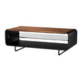 Moderne Salontafel met Houten Blad en Metaal Onderstel