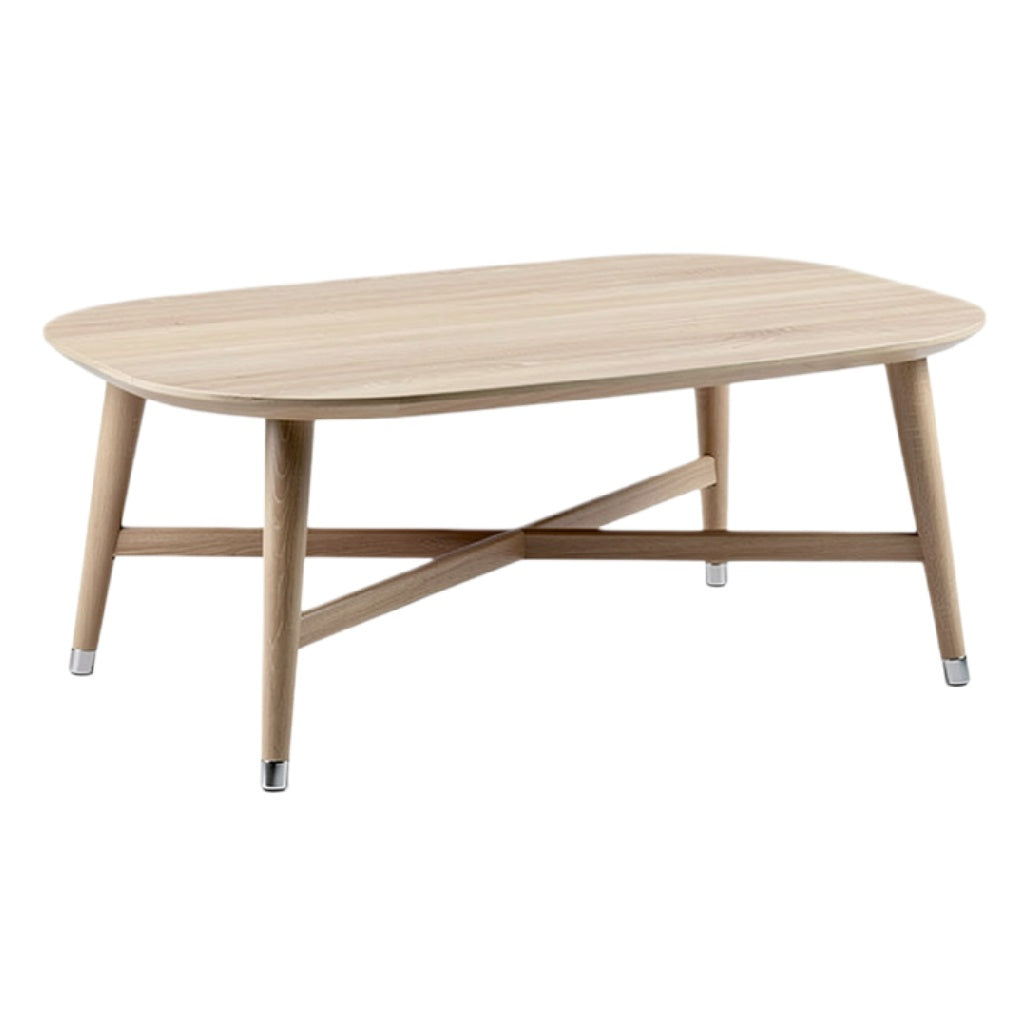 **Moderne ovale salontafel van hout met elegante poten**