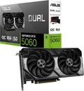 ASUS Dual GeForce RTX 5060 OC 8G GDDR7 Gaming grafische kaart - PCIe 5.0, 2565MHz Boost-klok, DLSS 4, HDMI 2.1b, DisplayPort 2.1b, 2.5-sleuf, Axial-tech ventilatorontwerp, 0dB-technologie