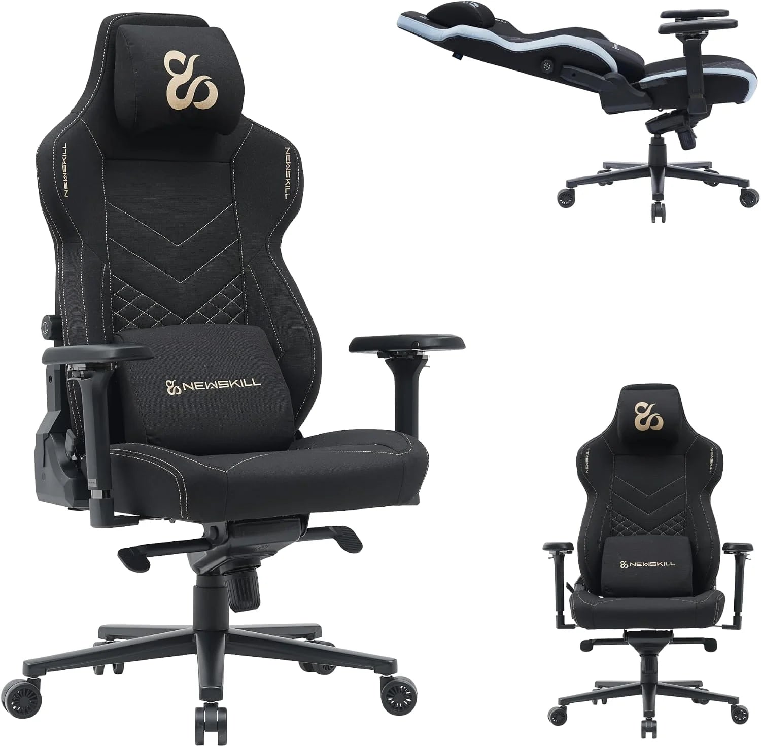 NEWSKILL Banshee Professionele gamingstoel, zwart(zwart/goud)