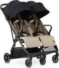 Deryan Rolo X2 XL kinderwagen buggy, 2-in-1, buggy, klein inklapbaar, geboorte tot 4 jaar, babywagen per zitje, belastbaar tot 22 kg, kinderbuggy, inklapbaar, compact en opvouwbaar, Nougat