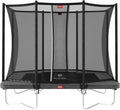 BERG Ultim Favorit Regular Trampoline, rechthoekig, met veiligheidsnet Comfort, Airflow springdoek, uv-bestendige randafdekking, robuust stalen frame(Grijs/280x190)