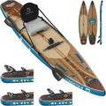 iTAOSTAR Wild Opblaasbaar paddleboard met zitting, one-stop premium SUP-boardversnellingen, op maat gemaakte 5 vinnen, stabiele opblaasbare stand-up paddleboards voor jeugd/volwassenen van alle(12'6×33"×6")
