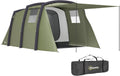 Outsunny opblaasbare tent voor 3-6 personen - Outdoor campingtent met luchtpomp, UV50+, winddicht familietent voor 3 seizoenen