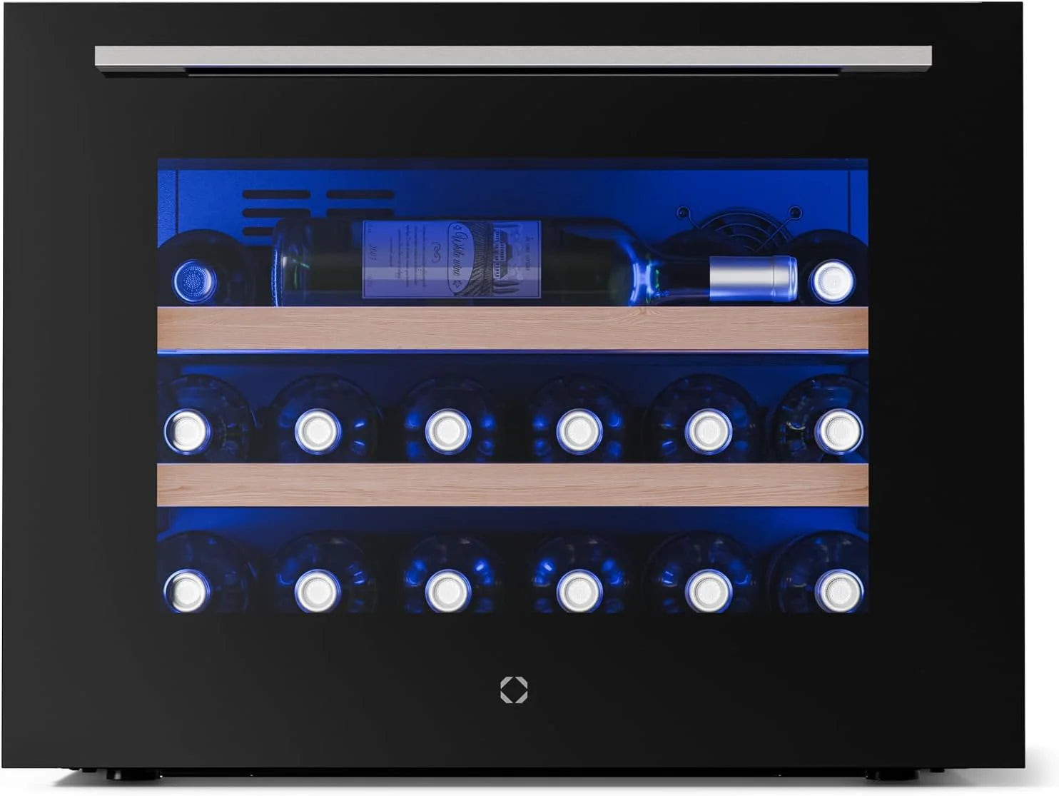 Klarstein Illuminosa Inbouwwijnkoelkast - 19 flessen, 1 zone, 5-20 °C, LED, touchbediening, UV-deur, 3 houten planken, inbouwwijnkoelkast(ingebouwd | enkele zone/19 Flaschen)
