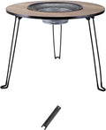 Afneembare houtskoolgrill met grillgreep, tafelgrill met inklapbare en afneembare poten, tafelgrill/zwart(walnoot A)