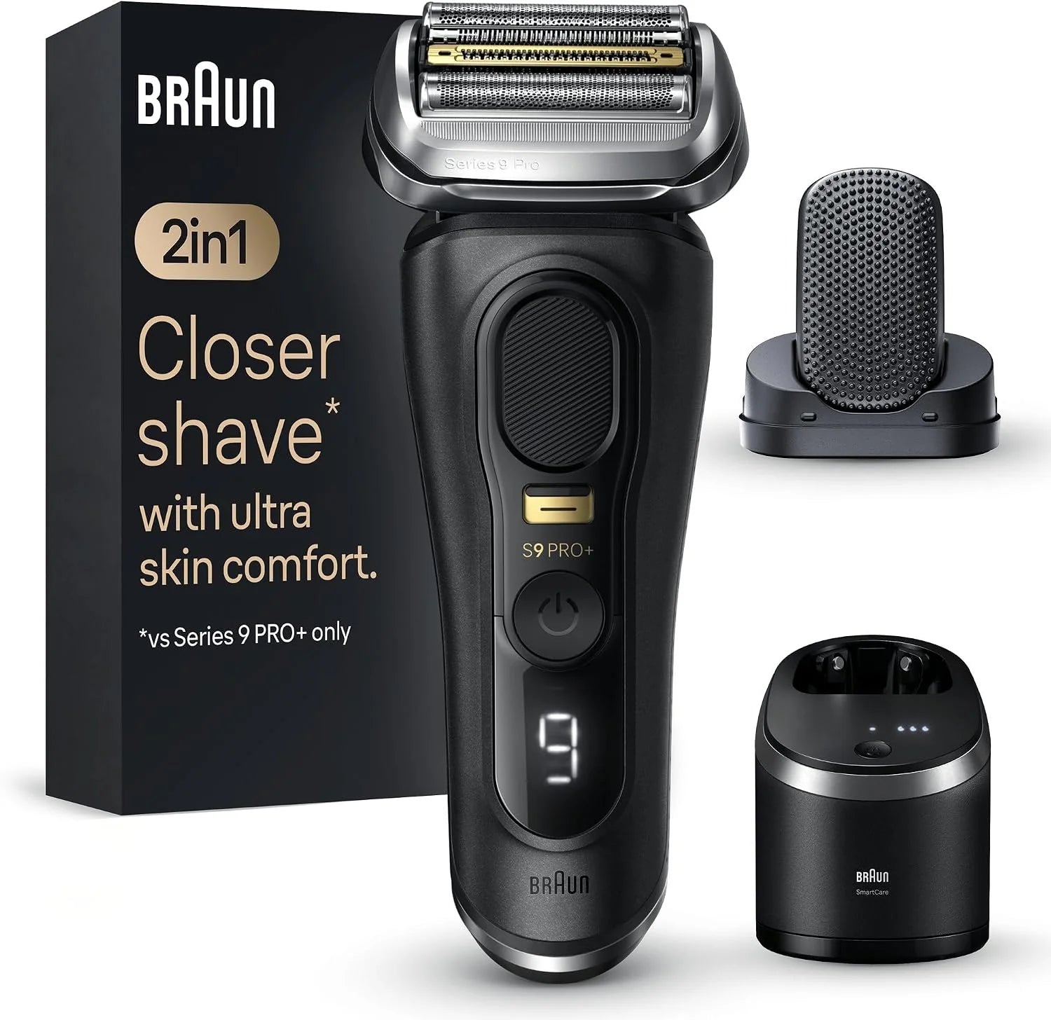 Braun Scheerapparaat Voor Mannen, 5-in-1 SmartCare Center, 4+1 Kop Met ProLift Trimmer, Series 9 Pro Elektrisch Scheerapparaat Voor Mannen, PowerCase, 60 Min Scheren, 9477cc, Wet  Dry(Zwart NIEUW 9590Cc)