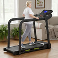 Walking Pad voor senioren, inklapbare loopband met handgreep en app, elektrische loopband tot 135 kg, gewrichtsvriendelijk en stil, met led-display(135.5 x 65 x 110 cm)