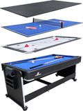Cougar All-in-One 4-in-1 Multi speeltafel Zwart | Pooltafel / airhockeytafel / tafeltennistafel / eettafel | Inclusief accessoires